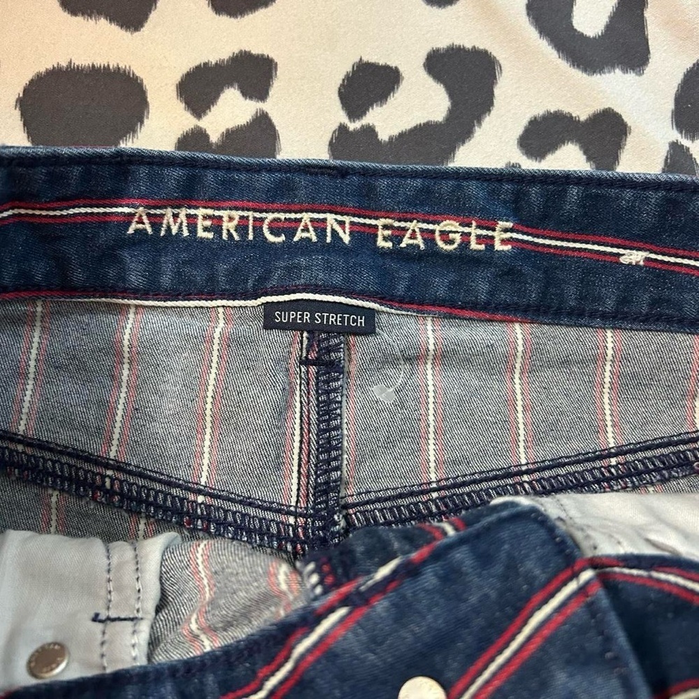 American Eagle Striped High-Rise Mini Denim Skirt – Size 4 - Picture 8 of 8